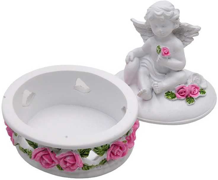 Dėžutė su angelu, 12 cm - Ovalas