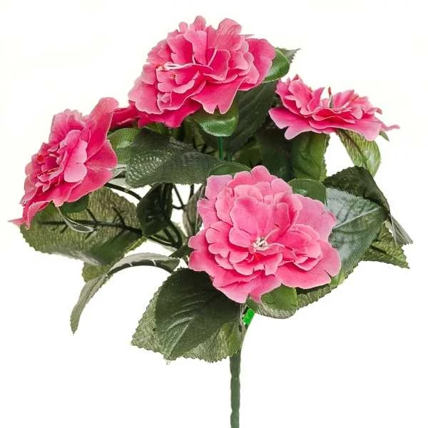 Dirbtinė azalijų puokštė, 31 cm - Geltona
