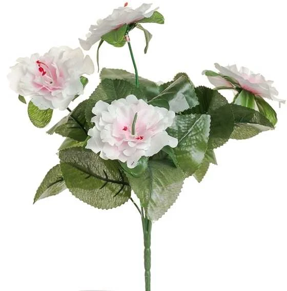 Dirbtinė azalijų puokštė, 31 cm - Geltona