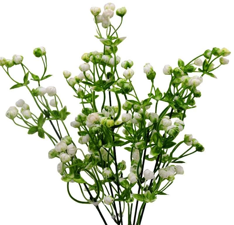 Dirbtinė baltų linų žiedų puokštė, 32 cm