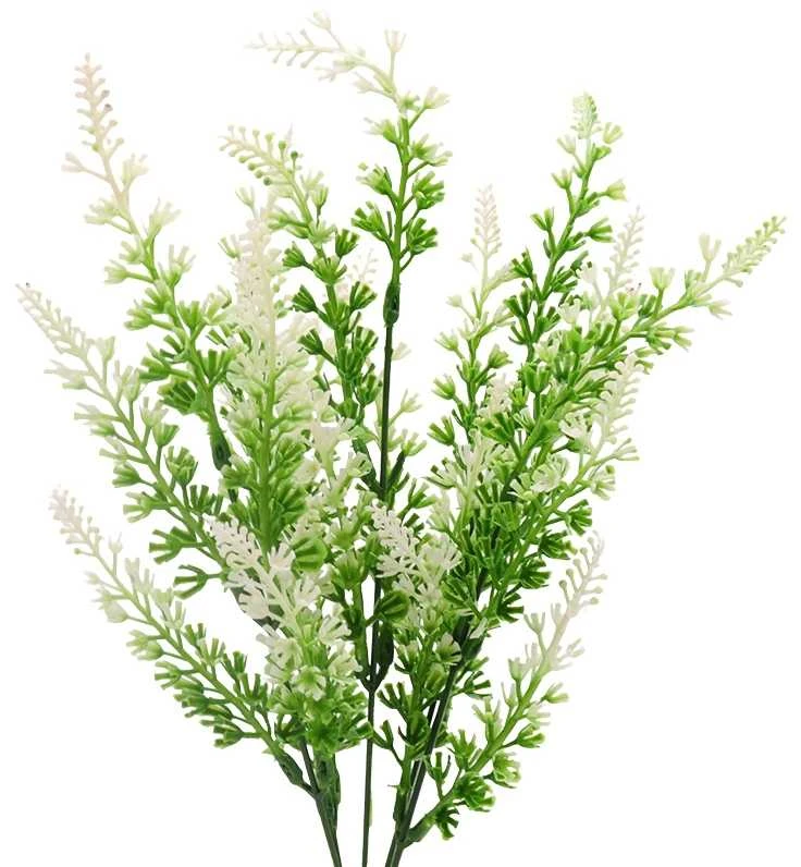 Dirbtinė baltų viržių puokštė, 39 cm