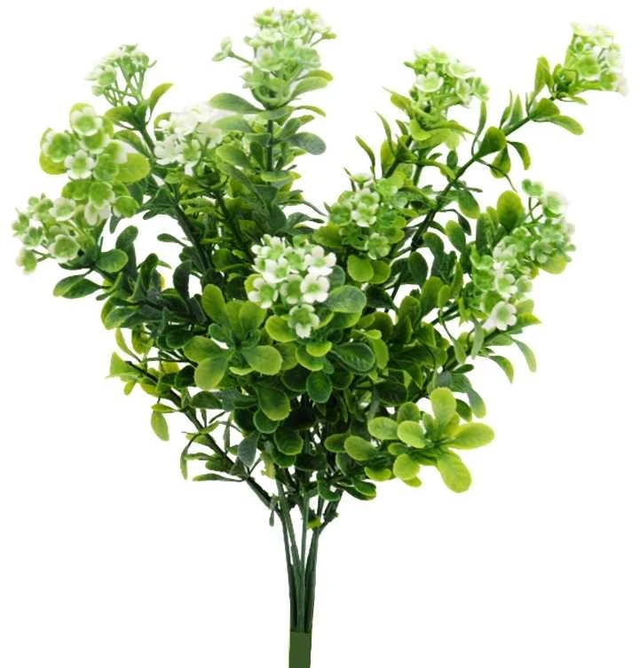 Dirbtinė buksmedžio puokštė, 38 cm - Balta