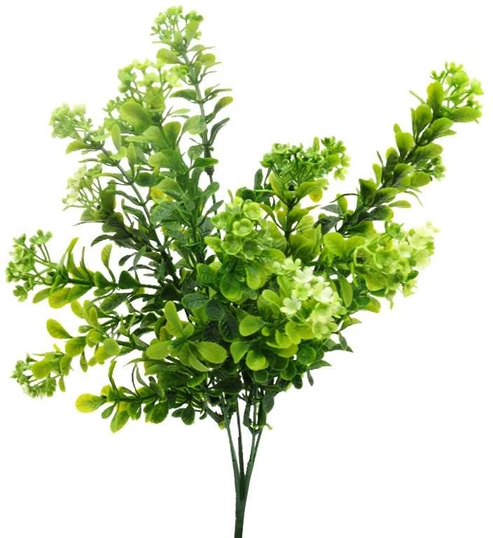 Dirbtinė buksmedžio puokštė, 38 cm - Balta