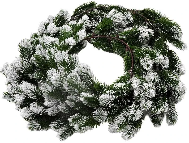 Dirbtinė eglės girlianda padengta šerkšnu, 2 m