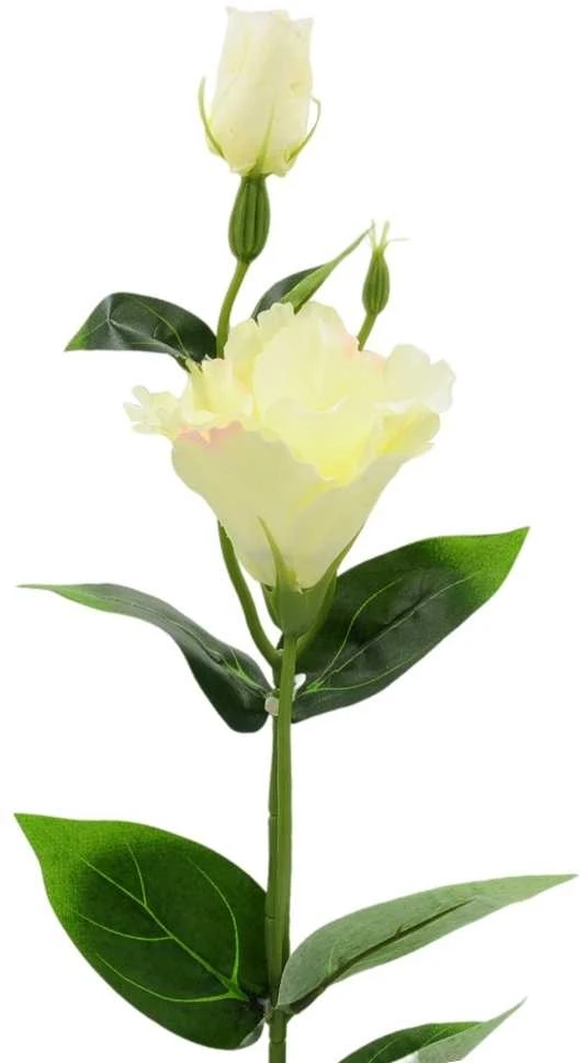 Dirbtinė gėlė eustomos šakelė, 55 cm - Balta