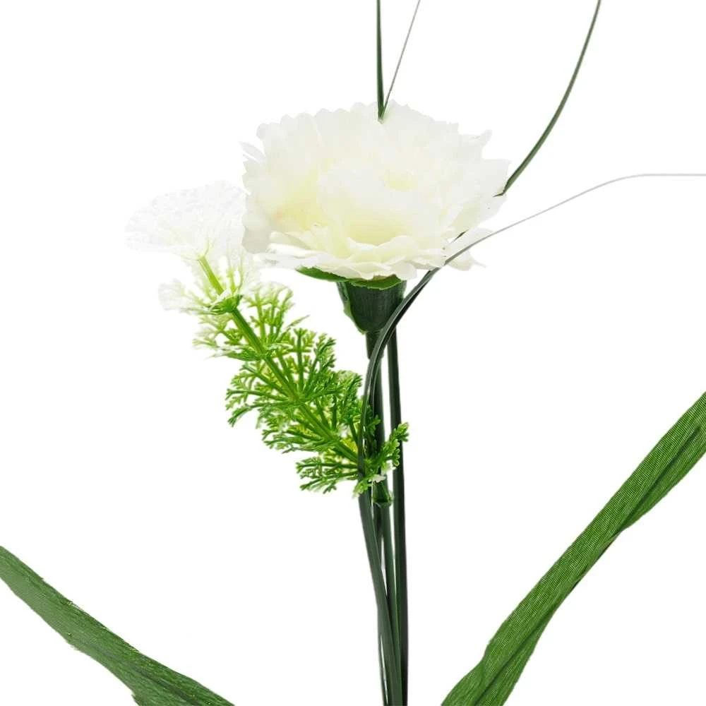 Dirbtinė gėlė gvazdiko žiedas ant koto, 49 cm - Raudona