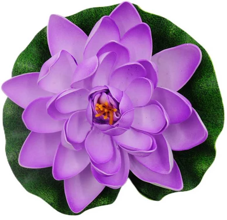 Dirbtinė gėlė lotosas, skersmuo 17 cm - Oranžinė