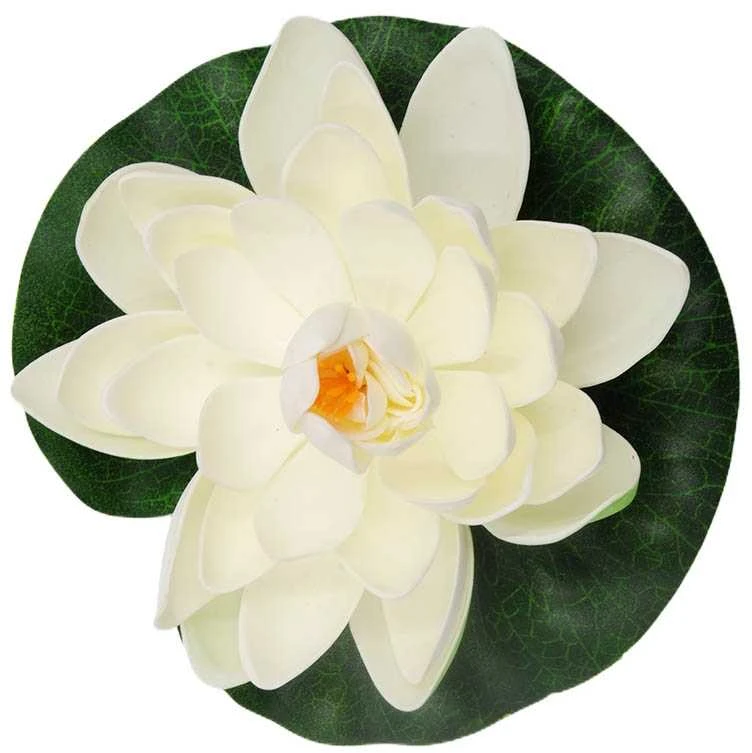 Dirbtinė gėlė lotosas, skersmuo 17 cm - Oranžinė