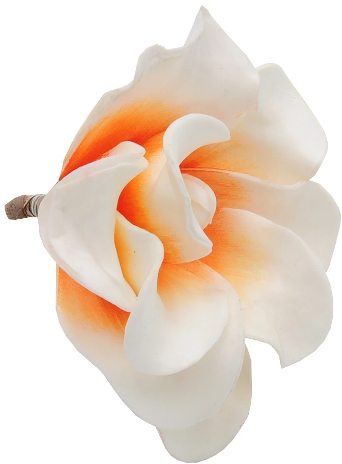 Dirbtinė gėlė magnolijos žiedas, 6 vnt. - Oranžinė