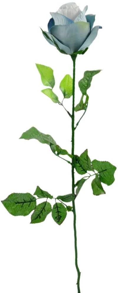Dirbtinė gėlė rožė su kotu, 70 cm - Mėlyna