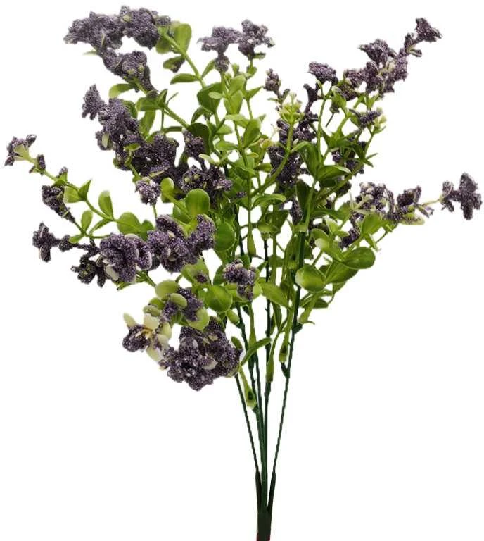 Dirbtinė gėlių puokštė, 38 cm - Pilka