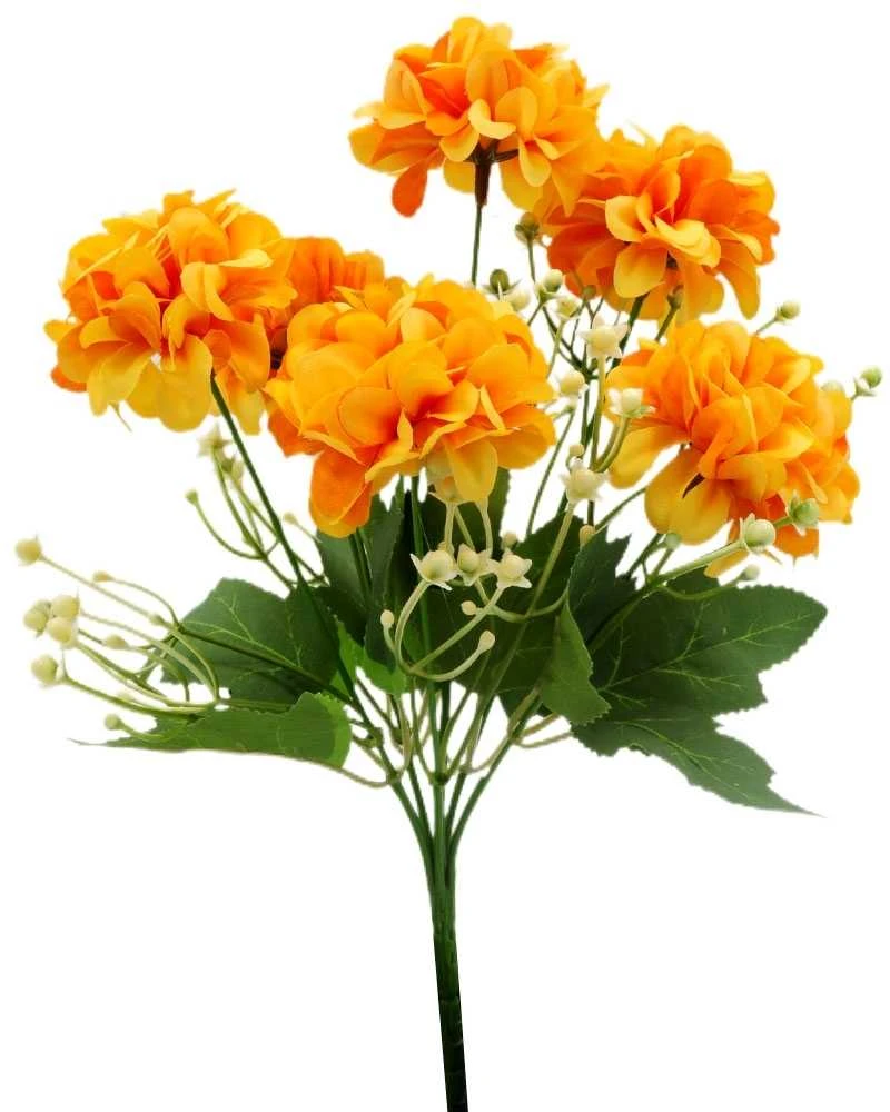 Dirbtinė gvazdikėlių puokštė, 30 cm - Oranžinė