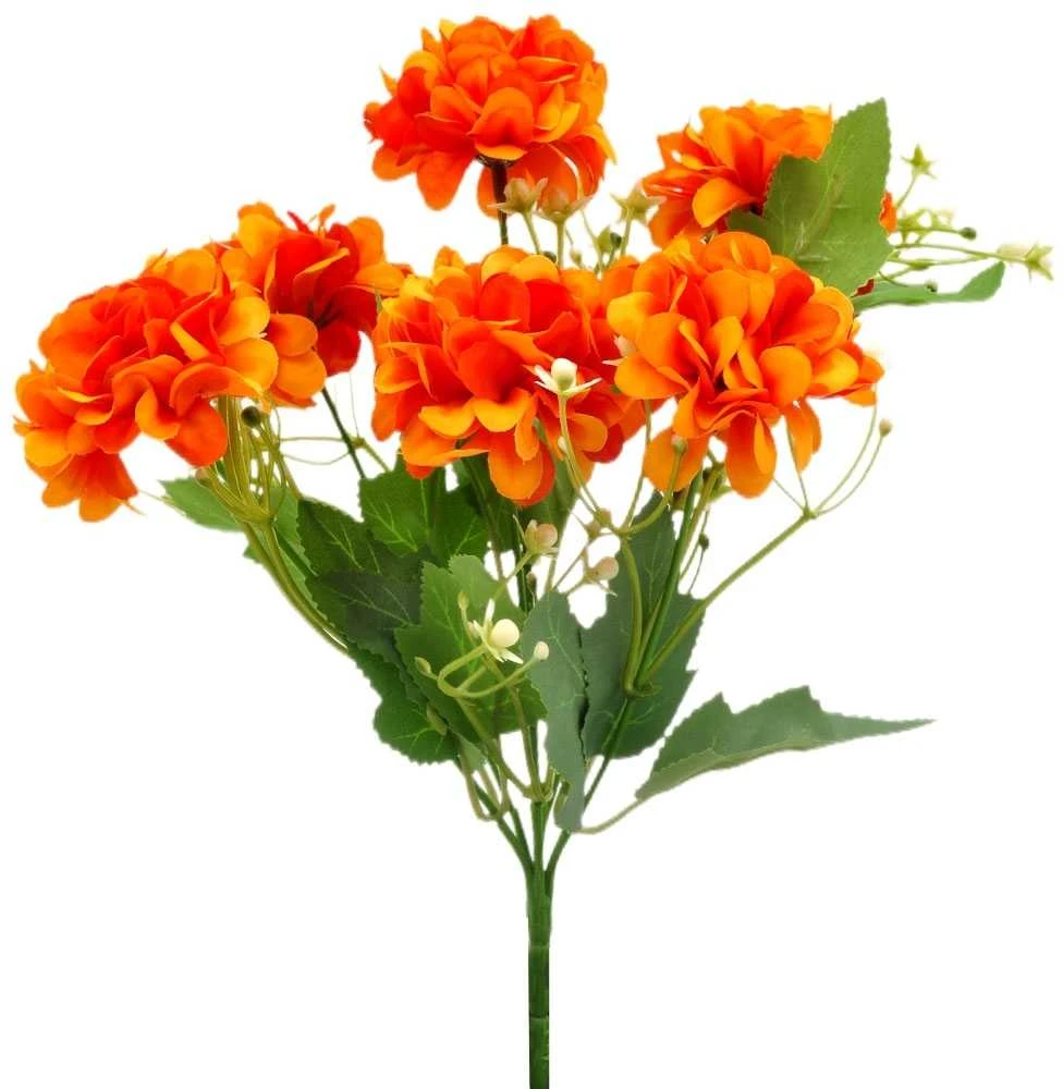 Dirbtinė gvazdikėlių puokštė, 30 cm - Oranžinė