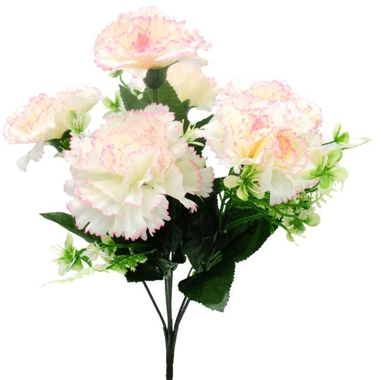 Dirbtinė gvazdikų puokštė, 33 cm - Raudona