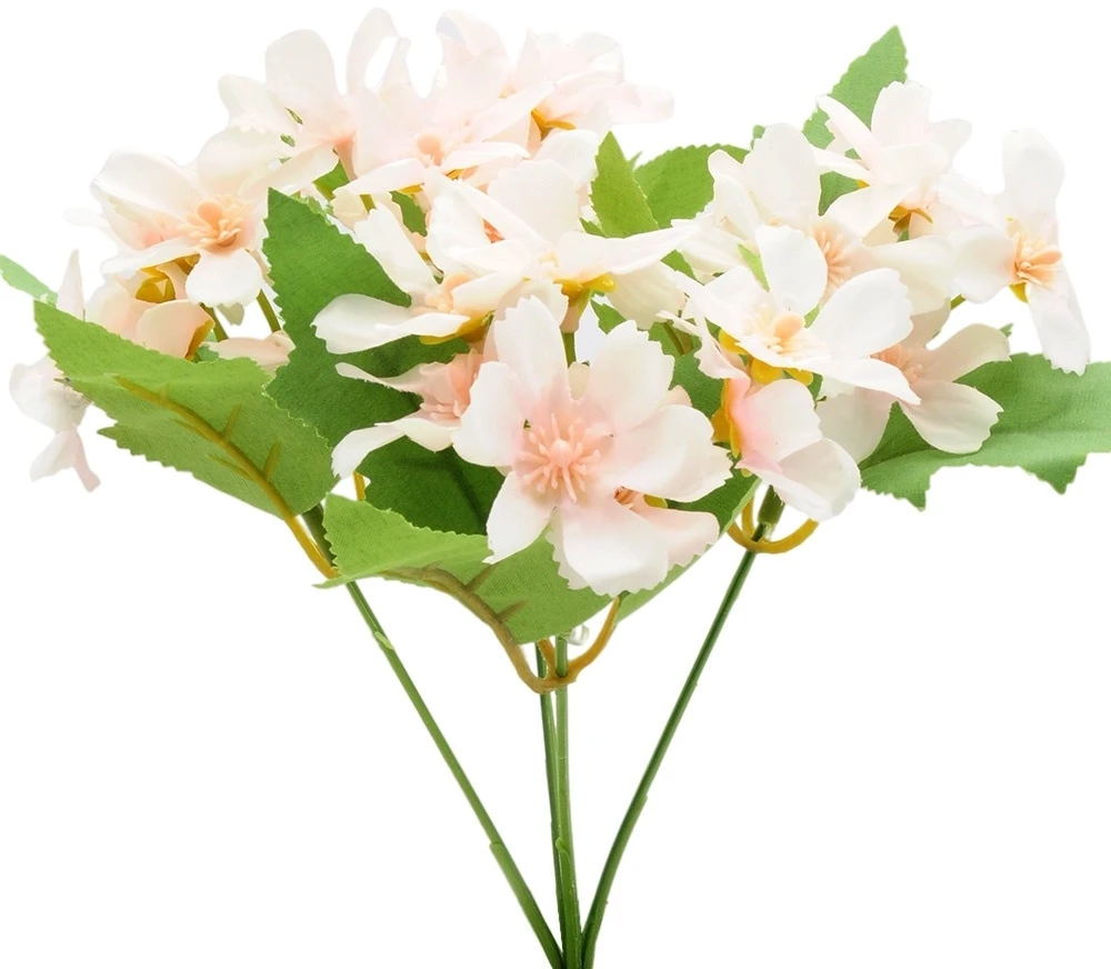 Dirbtinė hortenzijų puokštė, 31 cm - Balta