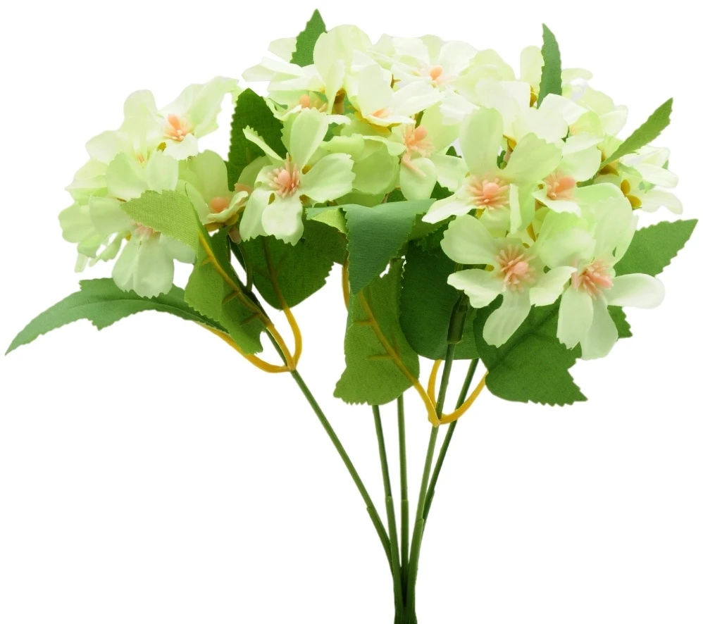 Dirbtinė hortenzijų puokštė, 31 cm - Balta