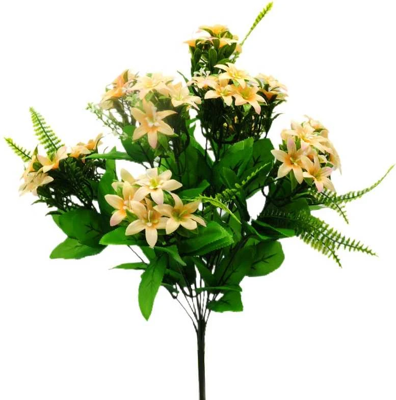 Dirbtinė jazminų puokštė, 50 cm - Kreminė