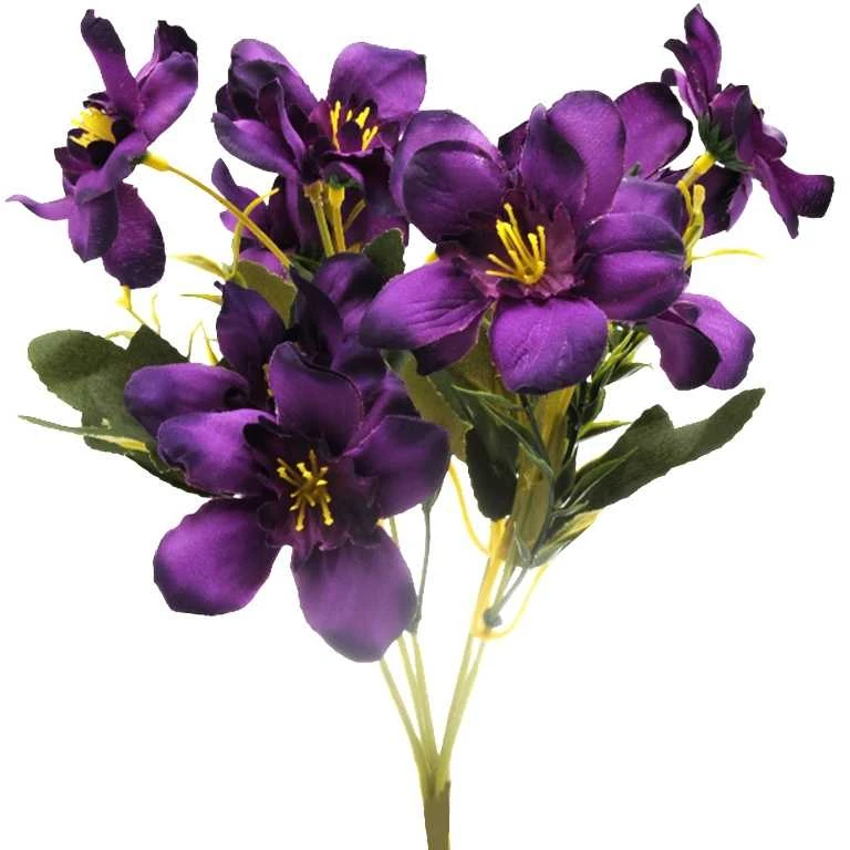 Dirbtinė jurginų puokštė, 25 cm - Žydra