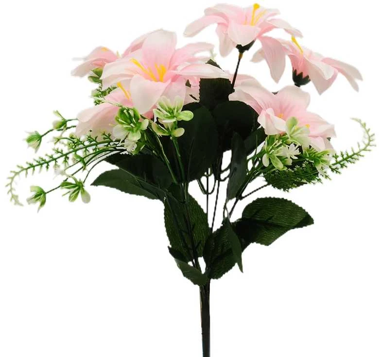 Dirbtinė lelijų puokštė, 33 cm - Violetinė