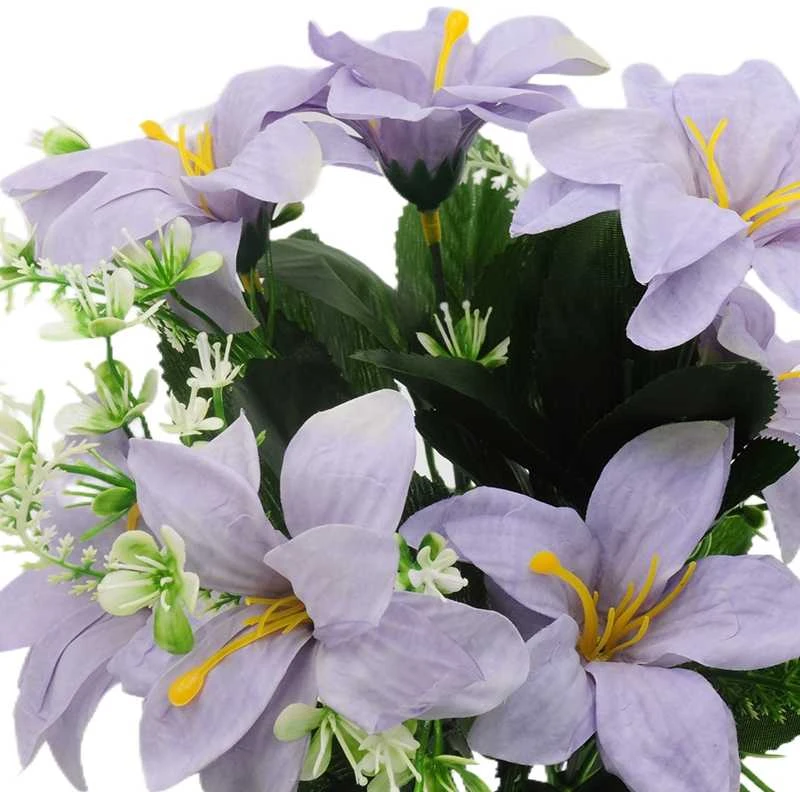 Dirbtinė lelijų puokštė, 33 cm - Violetinė
