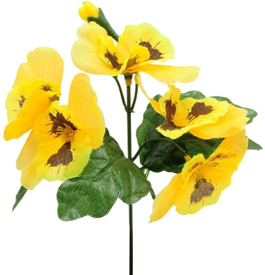 Dirbtinė našlaičių puokštė, 21 cm - Violetinė