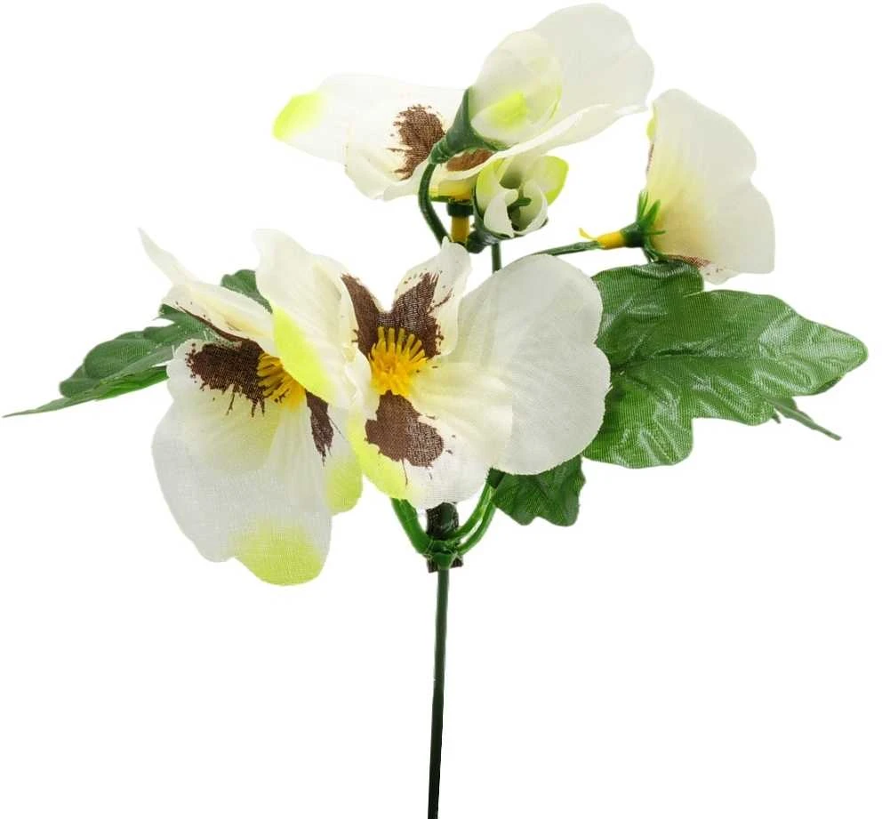 Dirbtinė našlaičių puokštė, 21 cm - Violetinė