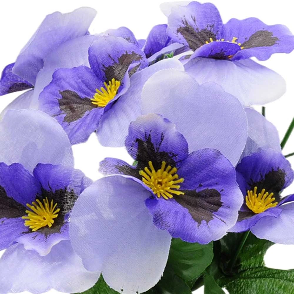 Dirbtinė našlaičių puokštė, 30 cm - Violetinė