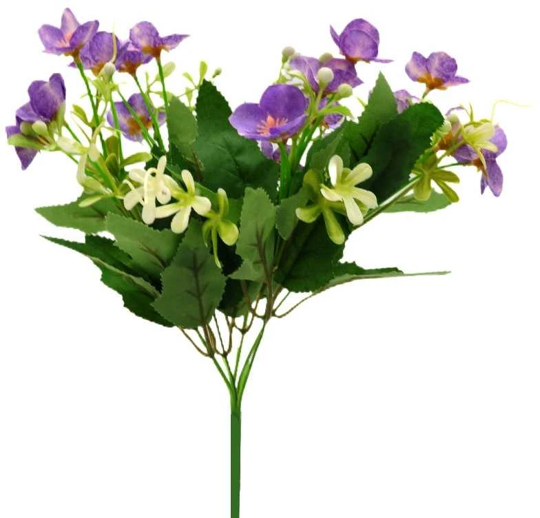 Dirbtinė obels žiedų puokštė, 31 cm - Alyvinė