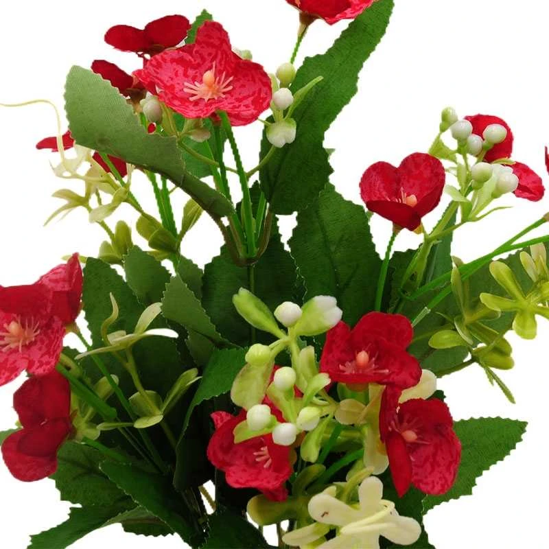 Dirbtinė obels žiedų puokštė, 31 cm - Bordo