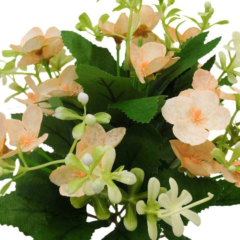 Dirbtinė obels žiedų puokštė, 31 cm - Kreminė