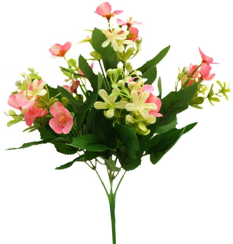 Dirbtinė obels žiedų puokštė, 31 cm - Kreminė