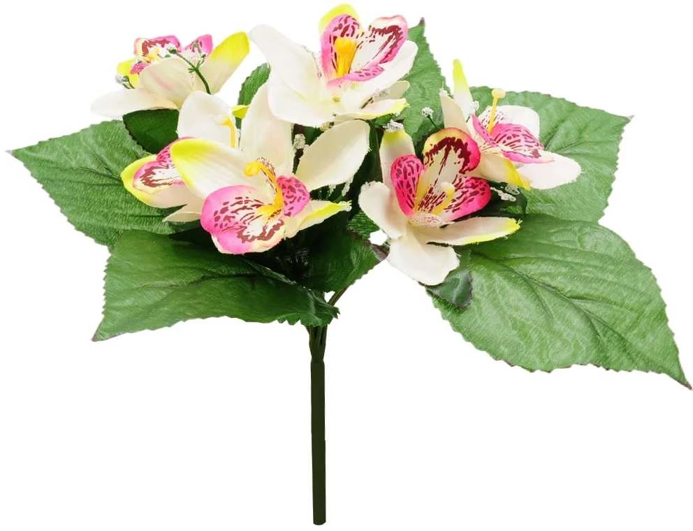 Dirbtinė orchidėjų puokštė, 27 cm - Violetinė