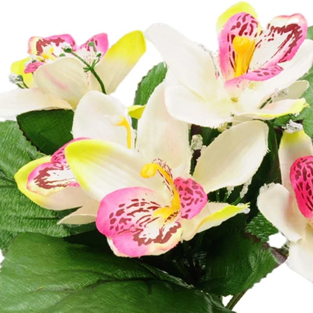 Dirbtinė orchidėjų puokštė, 27 cm - Violetinė