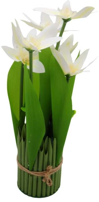 Dirbtinė orchidėjų puokštė, 30 cm - Balta