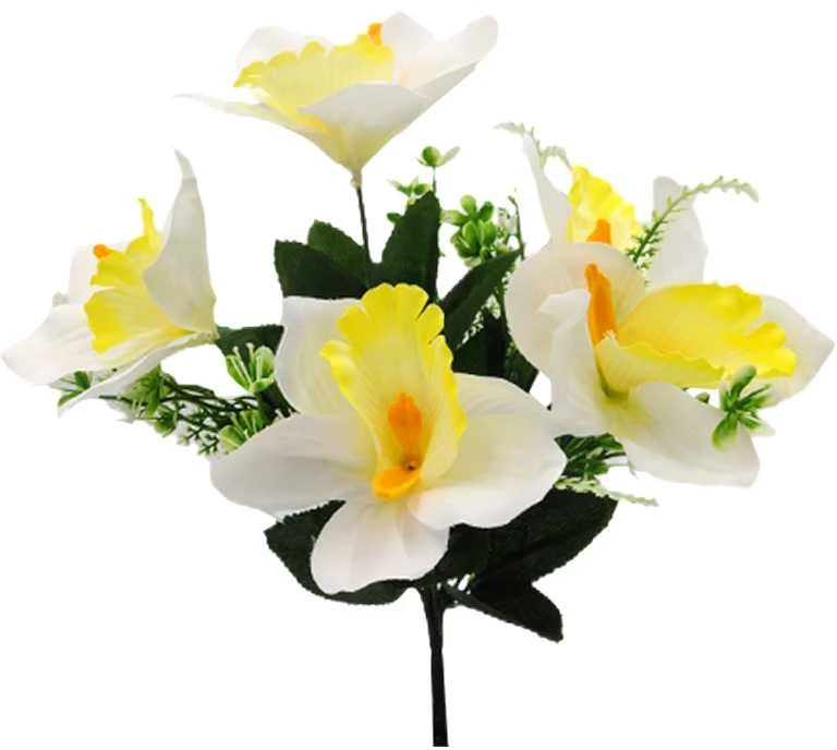Dirbtinė orchidėjų puokštė, 33 cm - Violetinė