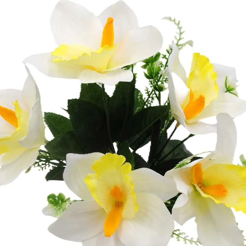 Dirbtinė orchidėjų puokštė, 33 cm - Žalsva