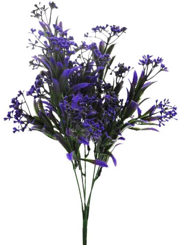 Dirbtinė puokštė smulkiais žiedais, 32 cm - Bordo