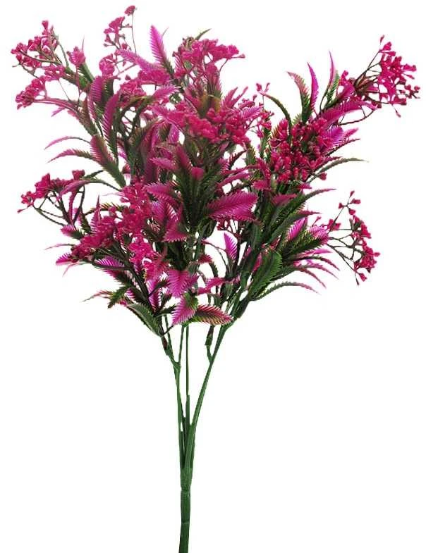 Dirbtinė puokštė smulkiais žiedais, 32 cm - Bordo