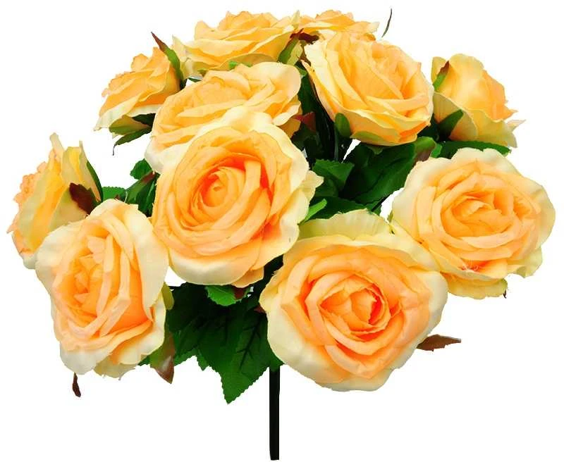 Dirbtinė rožių puokštė, 31 cm - Oranžinė