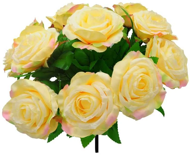 Dirbtinė rožių puokštė, 31 cm - Oranžinė