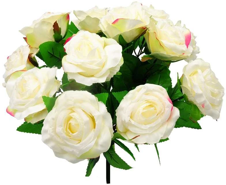 Dirbtinė rožių puokštė, 31 cm - Oranžinė