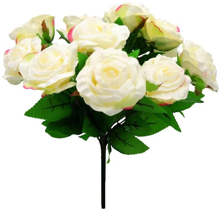 Dirbtinė rožių puokštė, 31 cm - Oranžinė