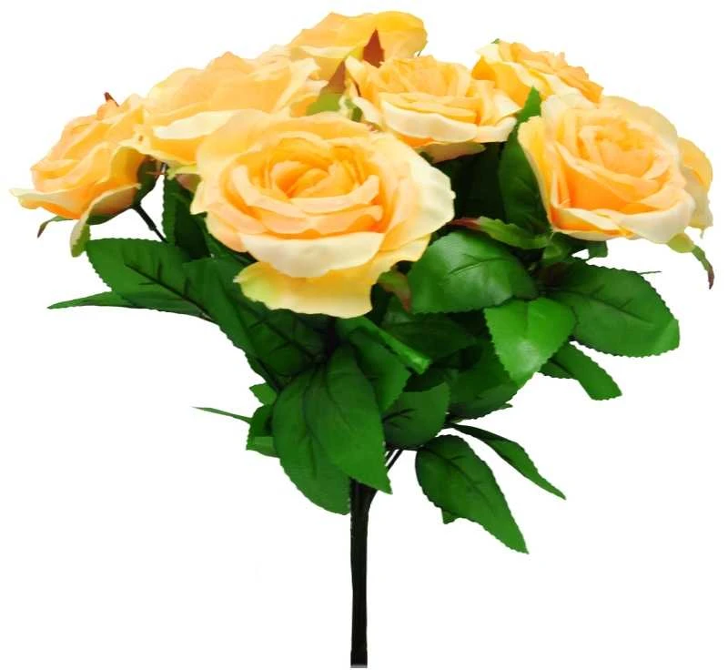 Dirbtinė rožių puokštė, 31 cm - Oranžinė