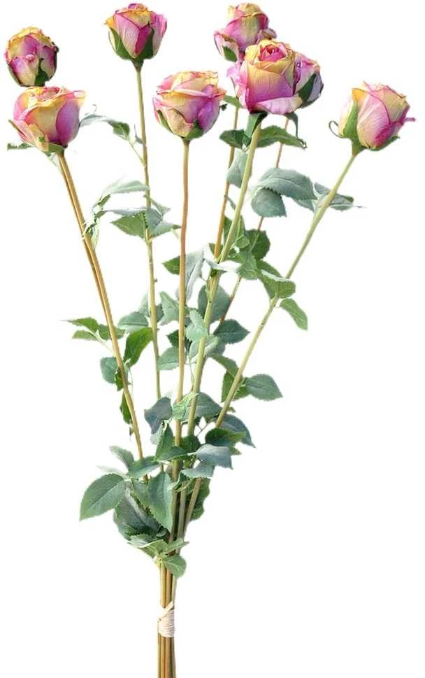 Dirbtinė rožių puokštė, 70 cm - Violetinė