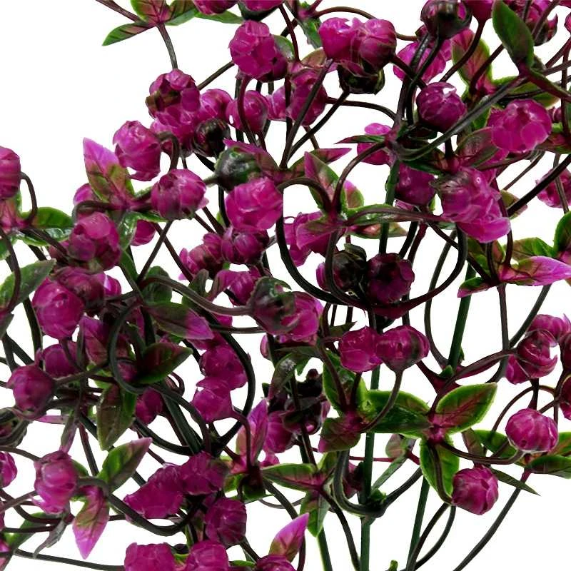 Dirbtinė violetinių linų žiedų puokštė, 32 cm