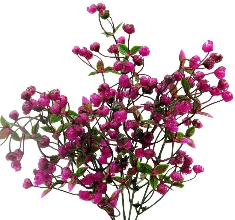 Dirbtinė violetinių linų žiedų puokštė, 32 cm