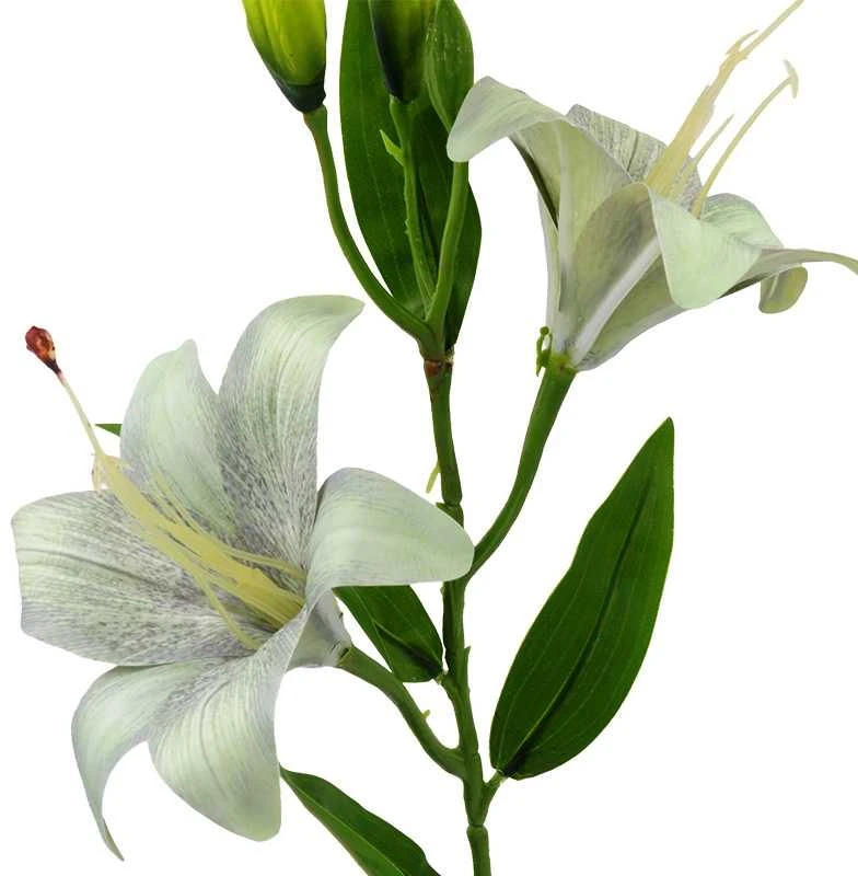 Dirbtinė žalsva lelijų šaka, 65 cm