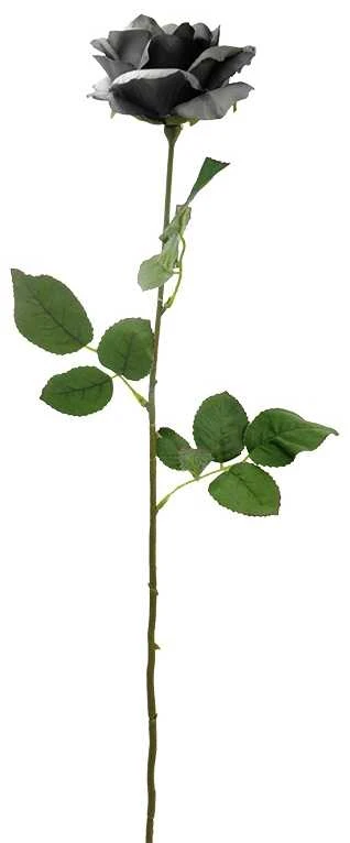 Dirbtinės rožės šaka, 70 cm - Mėlyna