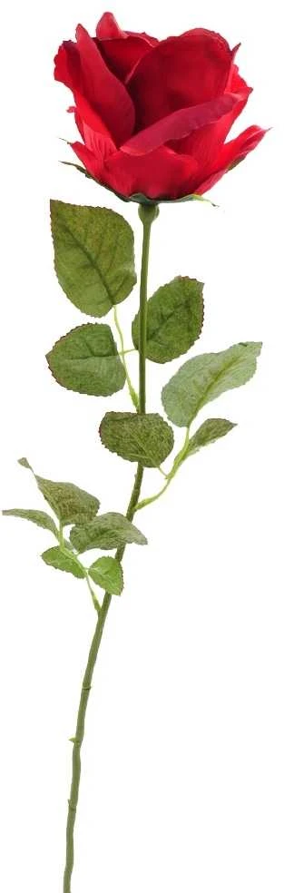 Dirbtinės rožės žiedas ant koto, 70 cm - Raudona