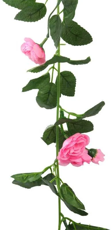 Dirbtinių rožių girlianda, 220 cm - Balta